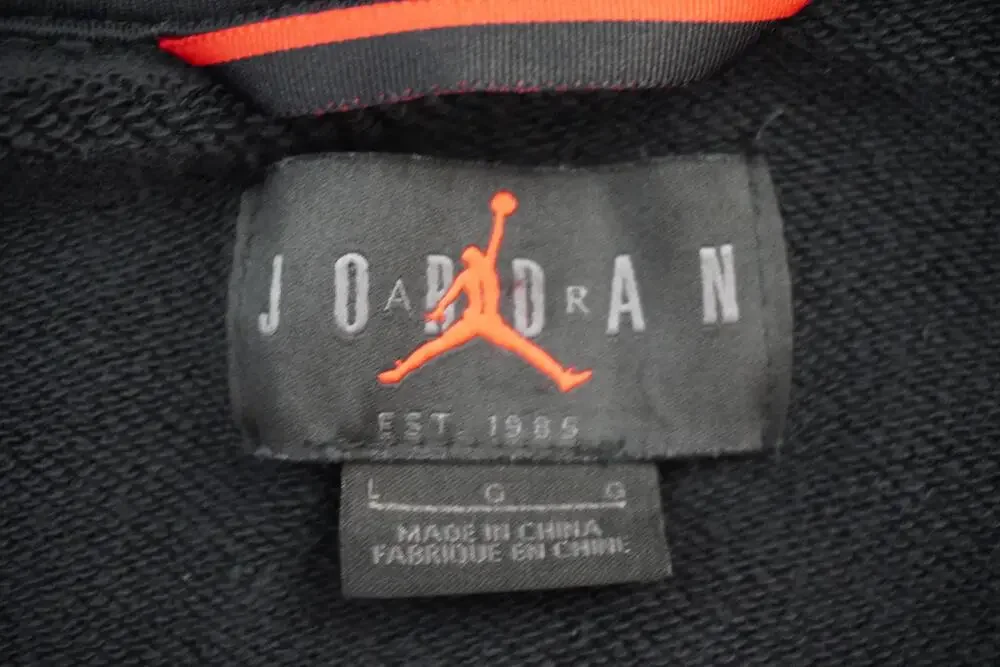 Jordan Hoodie Mens Large Black Full Zip Fleece Sweatshirt Jumpman Logo Patch